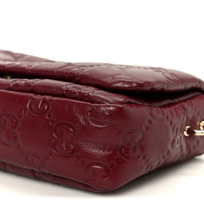 Gucci Lambskin Embossed Mini GG Milano Top Handle Shoulder Bag Rosso Ancora 11 of 11