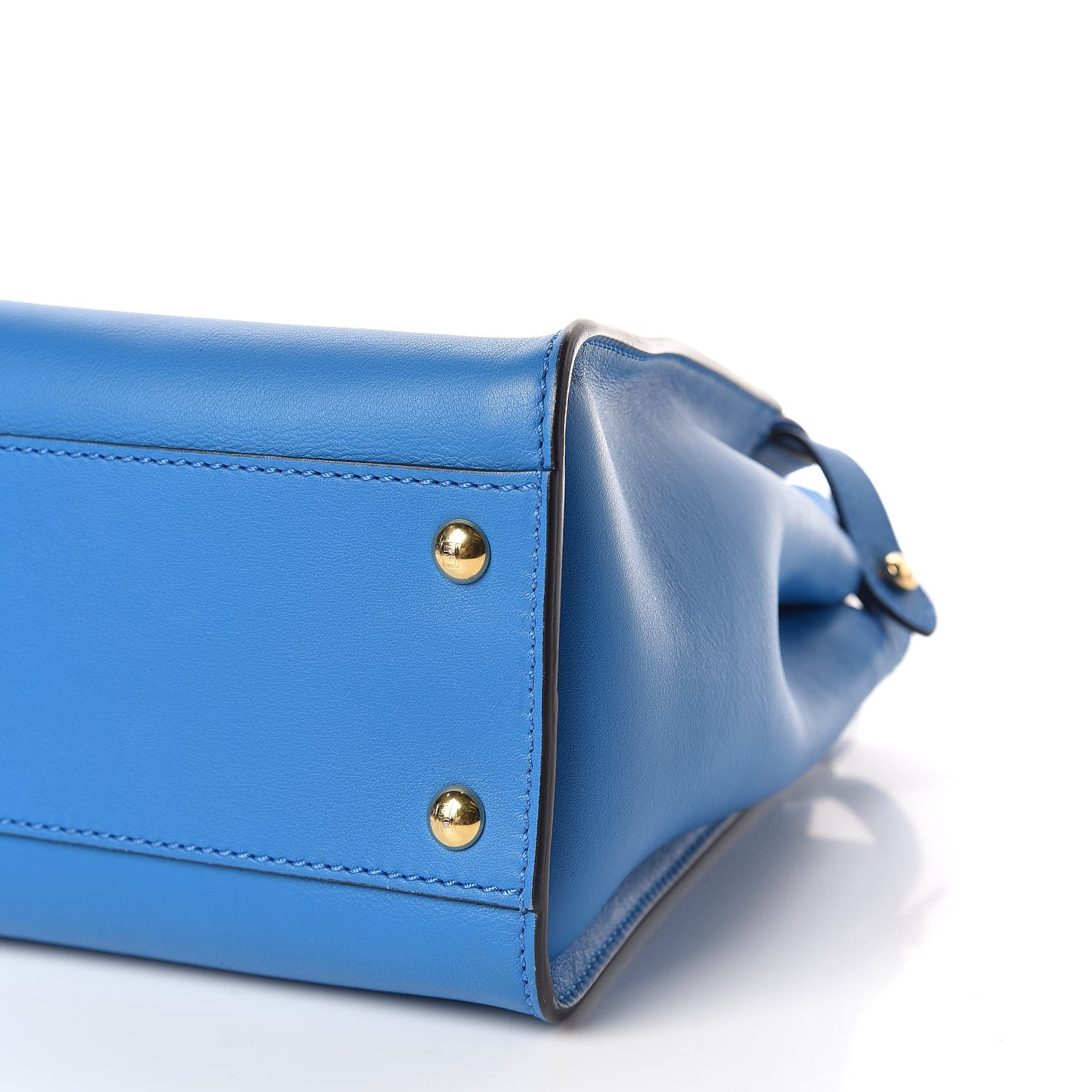 Fendi Vitello Seta Medium Peekaboo Iconic Satchel Blue Royal 9 of 9