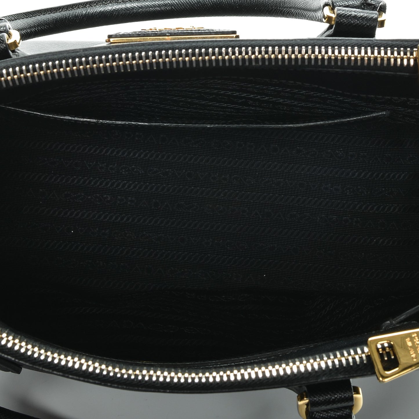 Saffiano Small Galleria Double Zip Tote Black