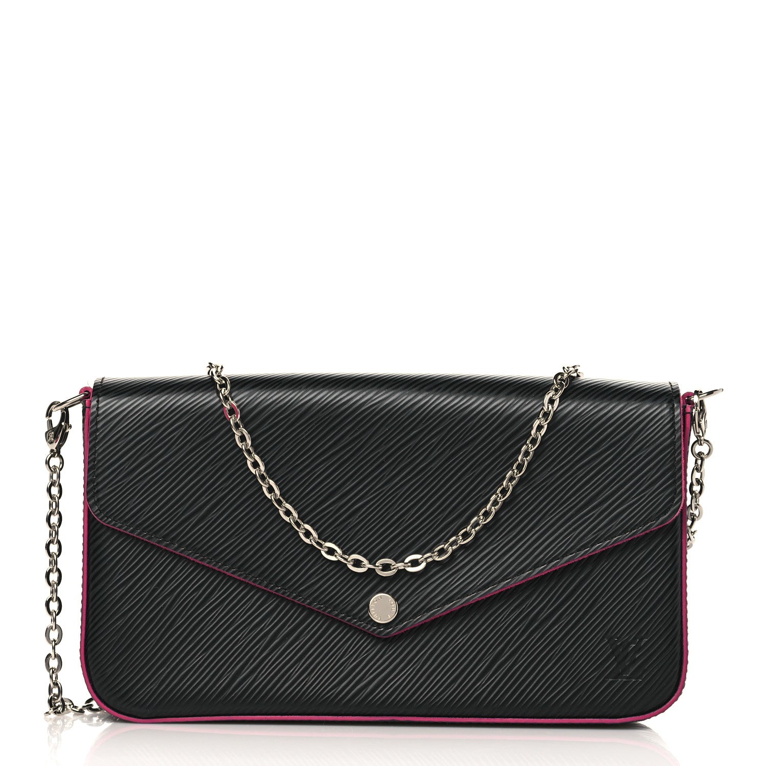 Louis Vuitton Epi Pochette Felicie Black Hot Pink 3 of 10