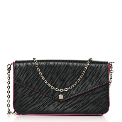 Louis Vuitton Epi Pochette Felicie Black Hot Pink 3 of 10