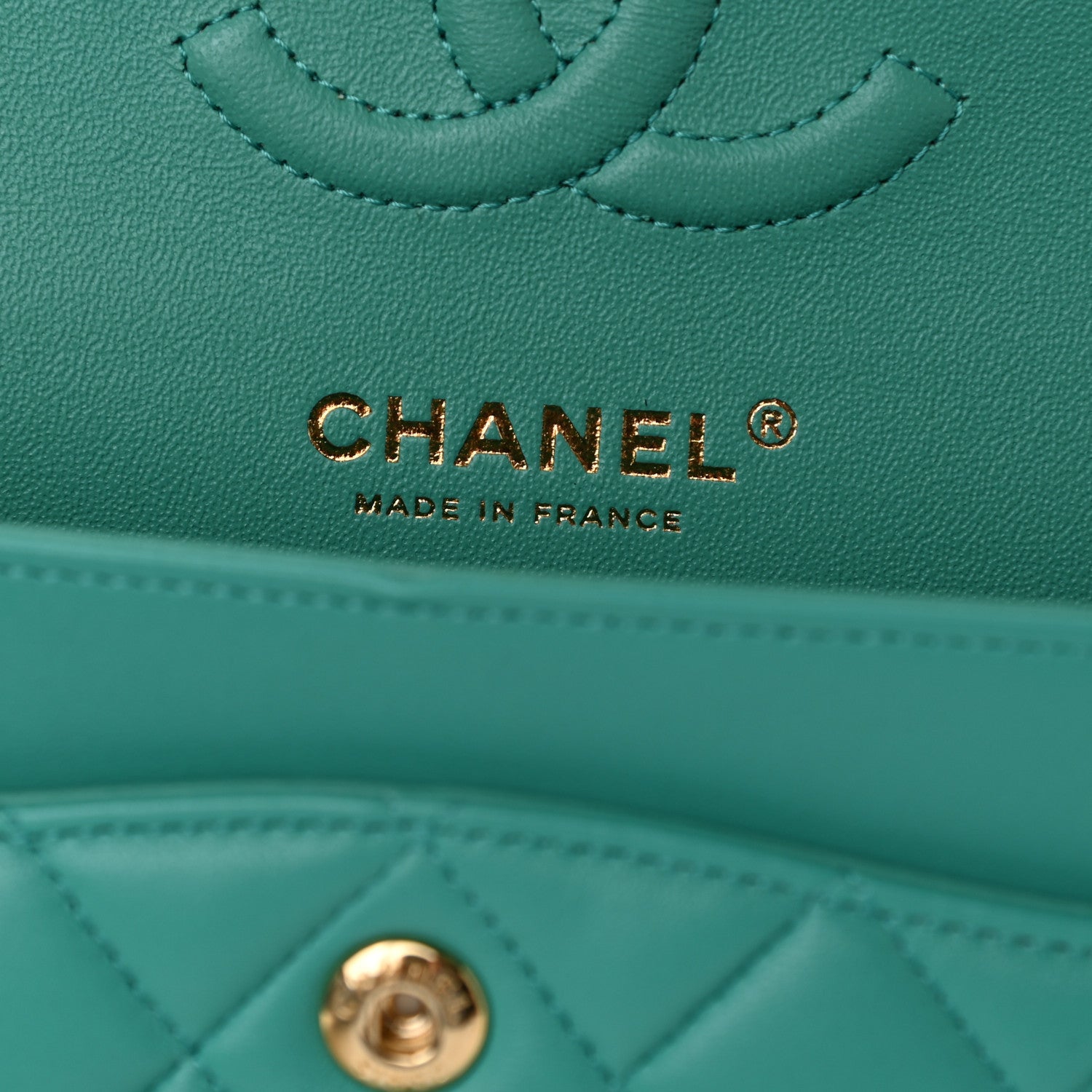 Chanel Lambskin Quilted Small Double Flap Green 5 of 9