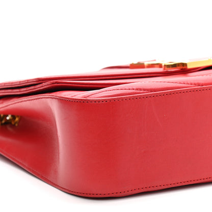 Saint Laurent Lambskin Matelasse Chevron Monogram Medium Sulpice Bag Red 9 of 12