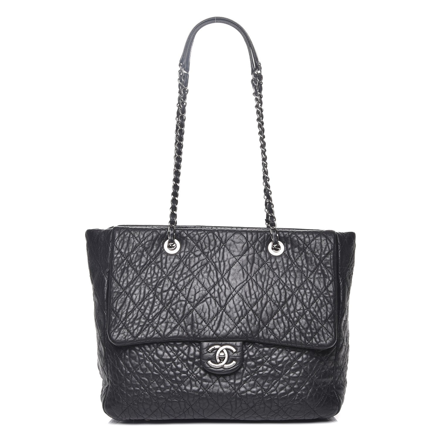 Chanel Crumpled Lambskin Quilted Large Tote Black 1 of 7