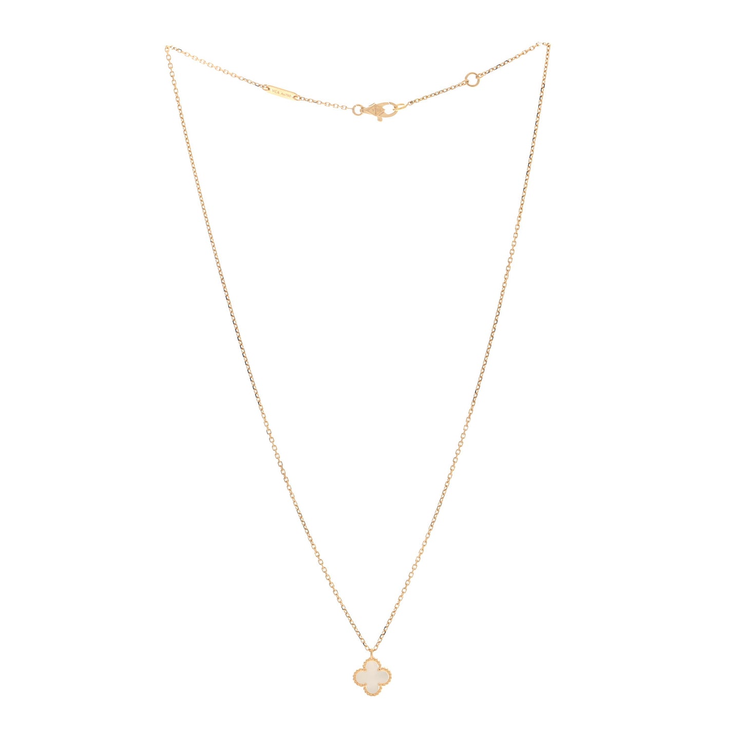 18K Yellow Gold Mother of Pearl Sweet Alhambra Pendant Necklace