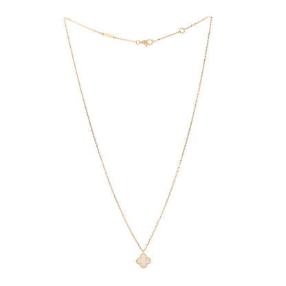 Van Cleef & Arpels 18K Yellow Gold Mother of Pearl Sweet Alhambra Pendant Necklace 3 of 4