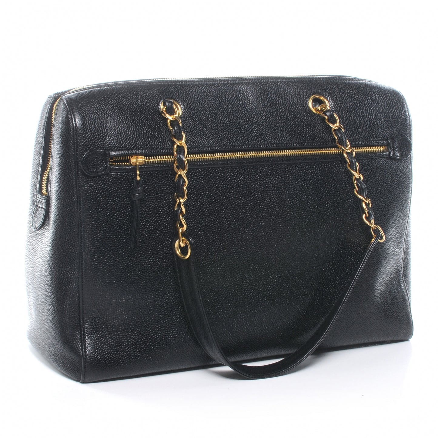Caviar Large CC Shoulder Bag Black