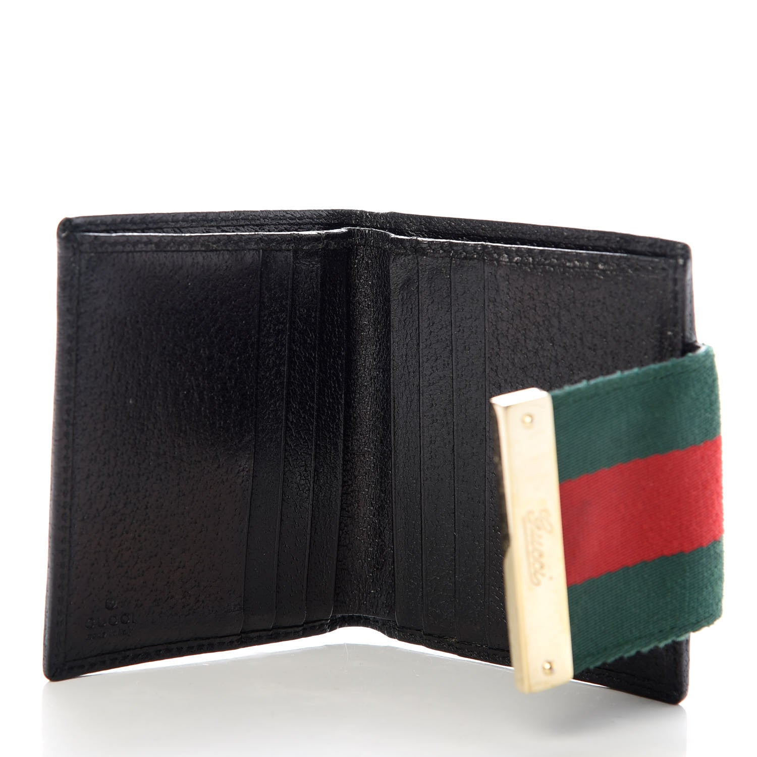 Gucci Monogram Web French Flap Wallet Black 5 of 7
