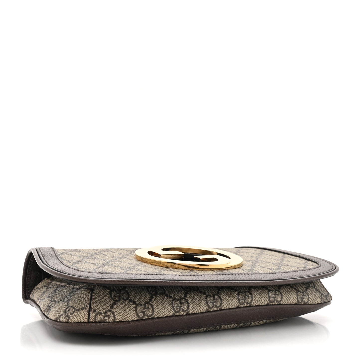 GG Supreme Monogram Textured Dollar Calfskin Blondie Chain Shoulder Flap Bag Beige Ebony New Acero