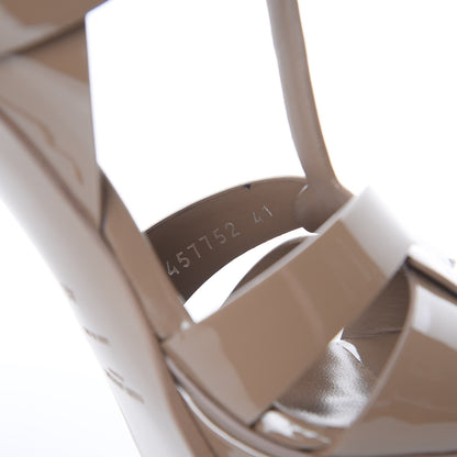Saint Laurent Patent Tribute 105 Platform Sandals 41 Taupe 8 of 12