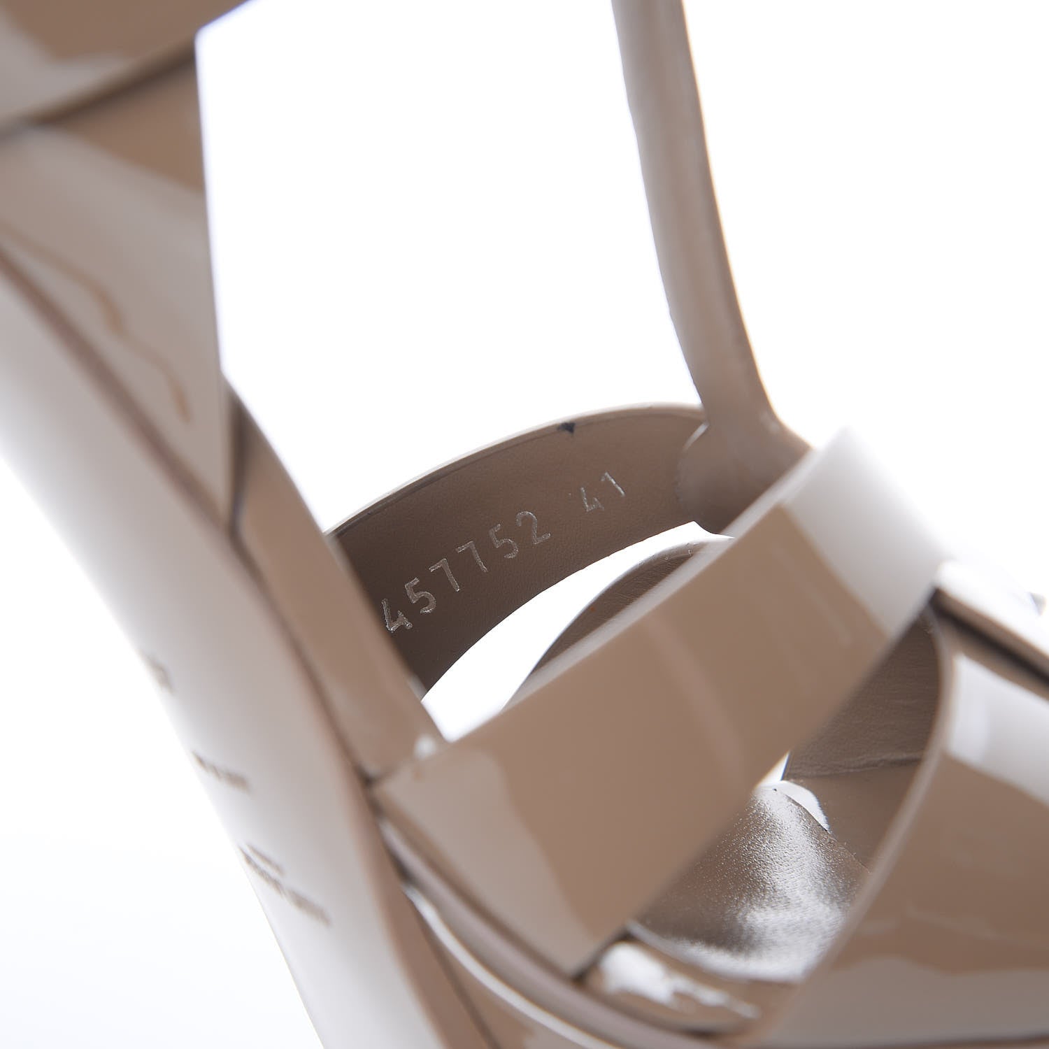 Saint Laurent Patent Tribute 105 Platform Sandals 41 Taupe 8 of 12