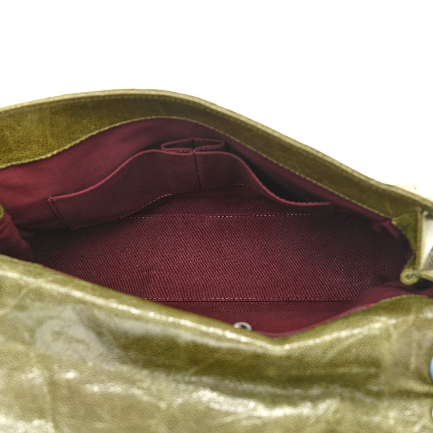 Chanel Crumpled Grained Calfskin Jumbo CC Crave Flap Green 6 of 13