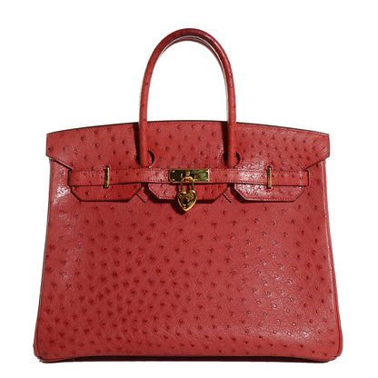 Hermes Ostrich Birkin 35 Rouge Vif 1 of 27