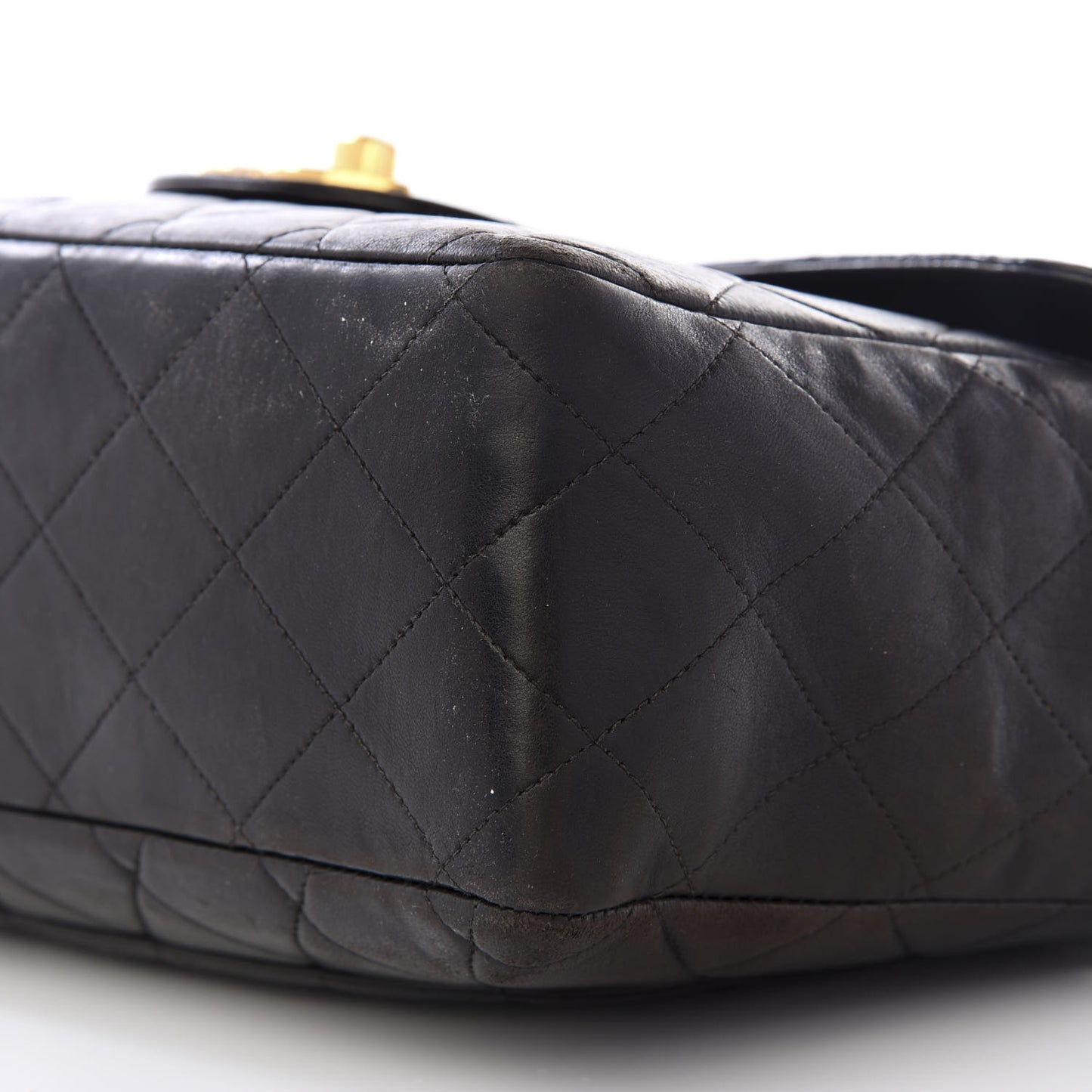 Lambskin Quilted XL Jumbo Single Flap Black