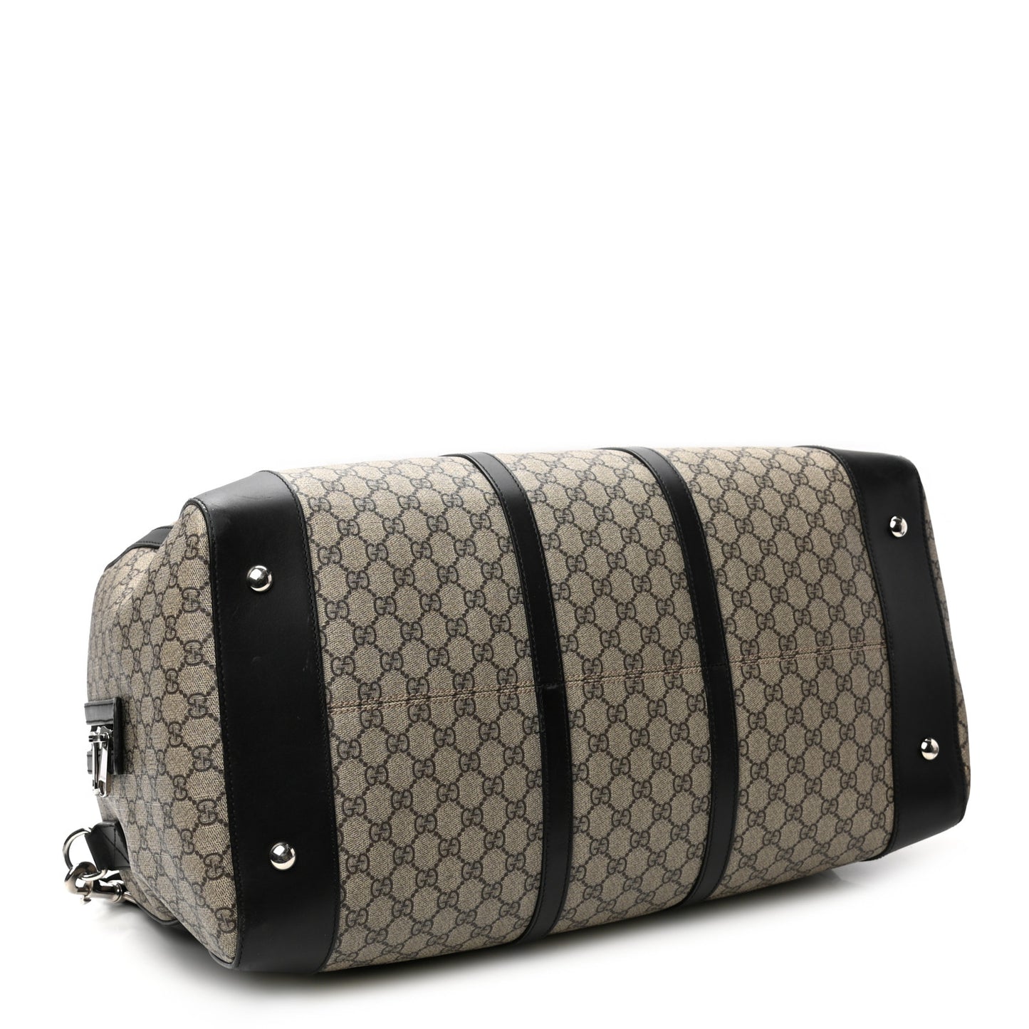 GG Supreme Monogram Selleria Calfskin Large Duffle Beige Ebony Black