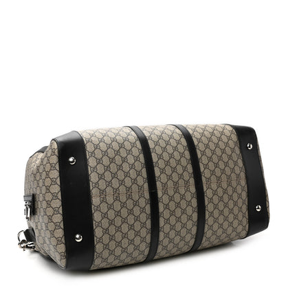 Gucci GG Supreme Monogram Selleria Calfskin Large Duffle Beige Ebony Black 4 of 10