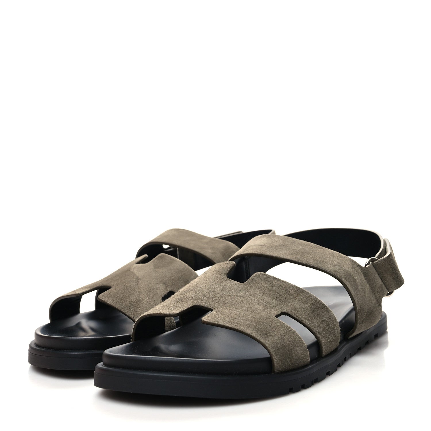 Hermes Suede Goatskin Mens Genius Sandals 42 Vert Toundra 3 of 9