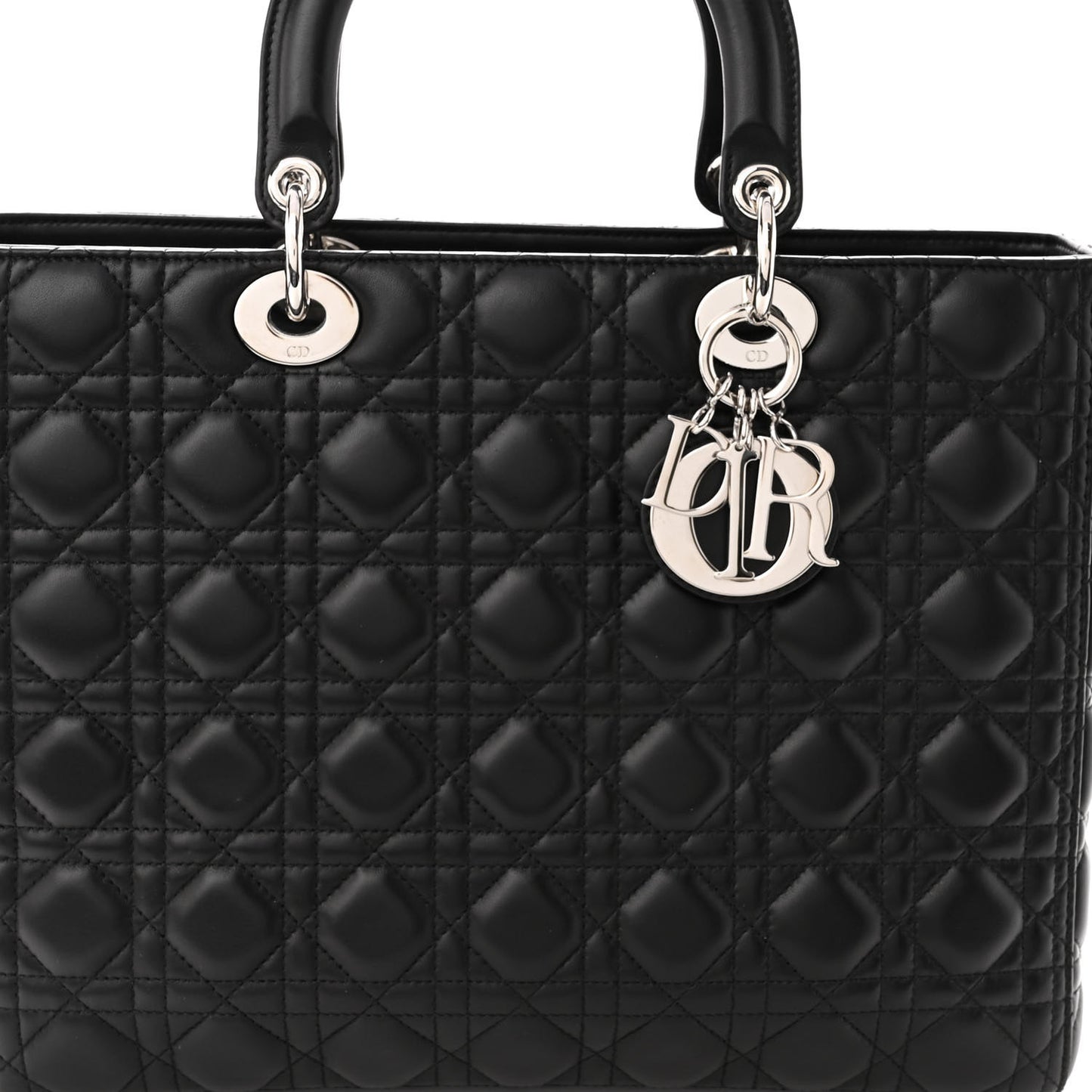Lambskin Cannage Large Lady Dior Black