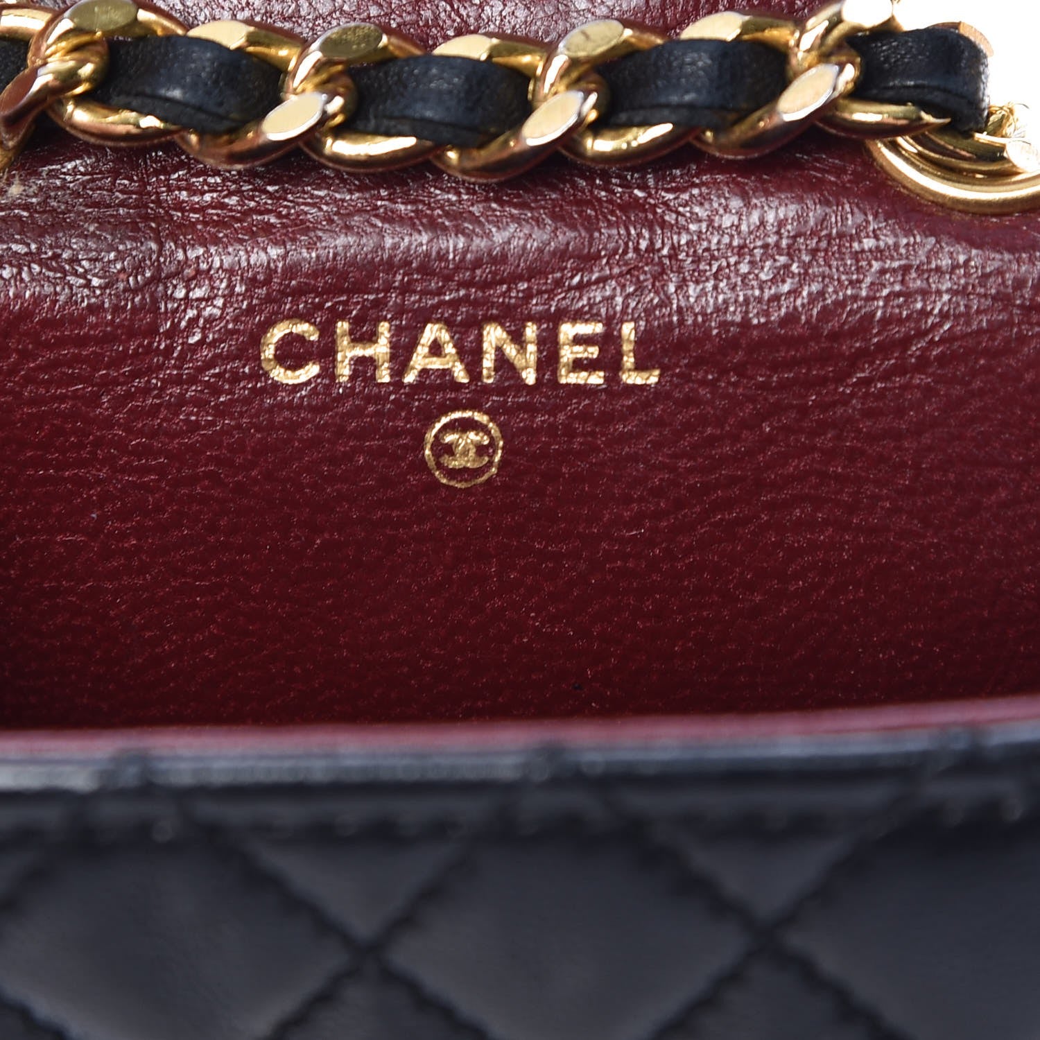 Chanel Calfskin Quilted Mini Pouch Bag Charm Keychain Black 6 of 12