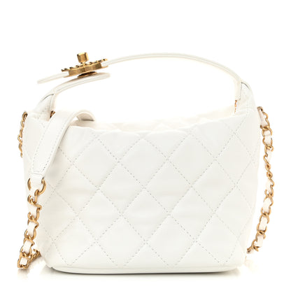 Chanel Lambskin Quilted Small Perfect Meeting Hobo White 1 of 10