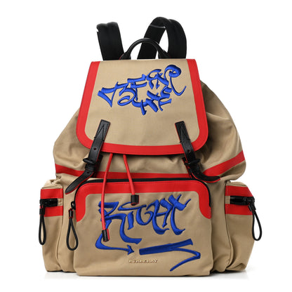 Burberry X KRIS WU Canvas Embroidered XL Rucksack Backpack Honey 1 of 9