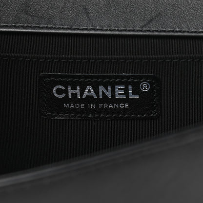Chanel Calfskin Perforated Chevron Quilted Medium Boy Flap Black 5 of 10