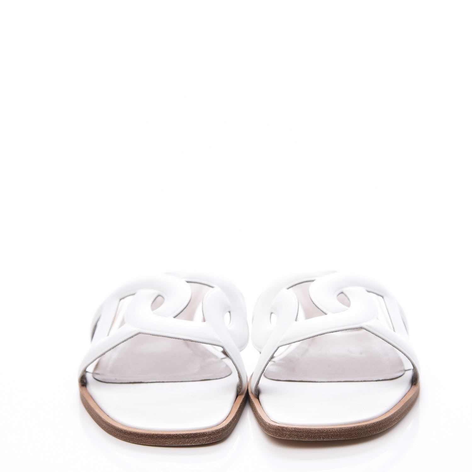 Hermes Calfskin Omaha Sandals 37.5 White 3 of 10