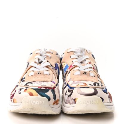 Chanel Satin Suede CC Graffiti Print Sneakers 41 Multicolor 3 of 10