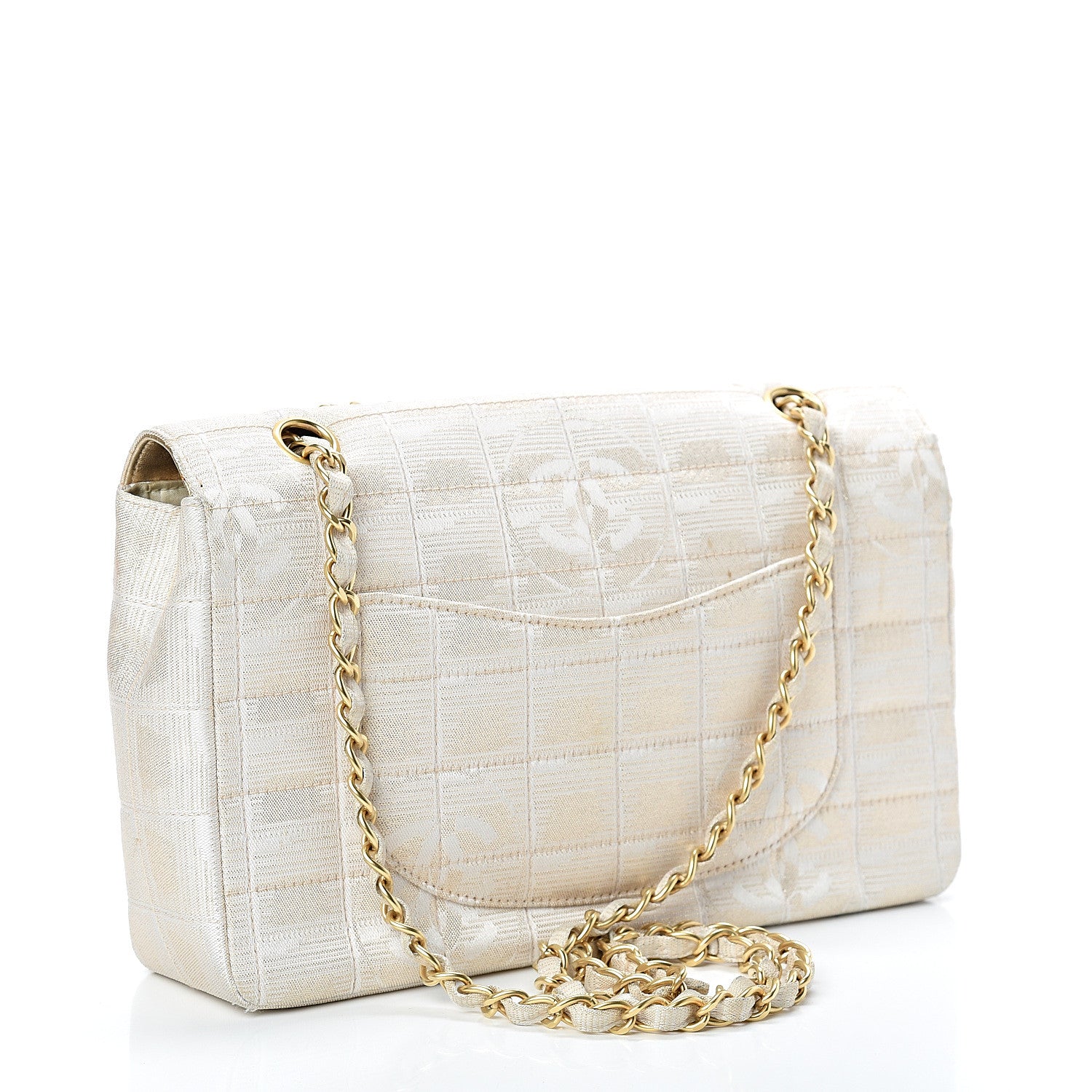 Chanel Metallic Nylon Medium Travel Flap Light Gold 2 of 19
