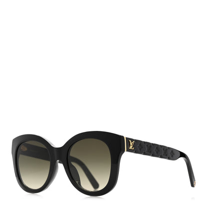 Louis Vuitton Acetate LV Empreinte Light Round Sunglasses Z1879E Black 1 of 8