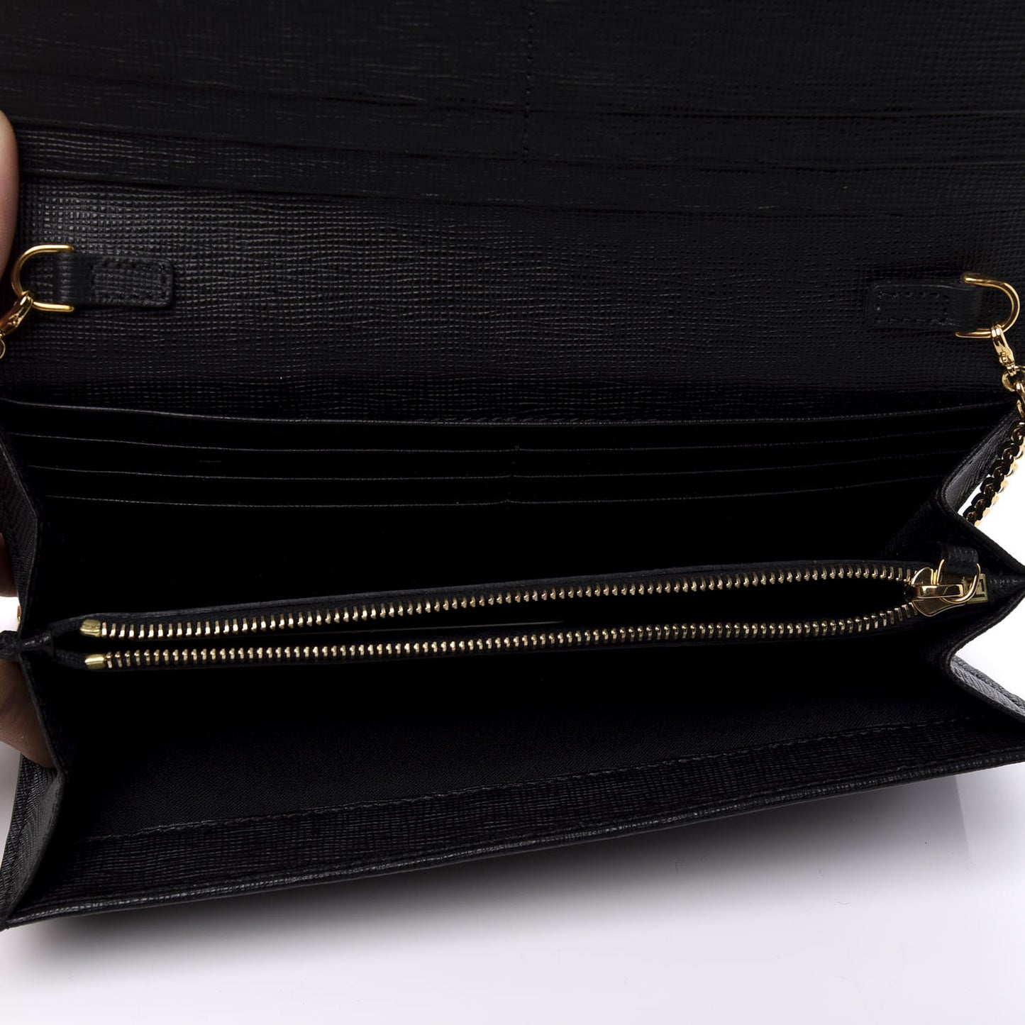 Vitello Elite Studded Monster Continental Wallet on Chain Black
