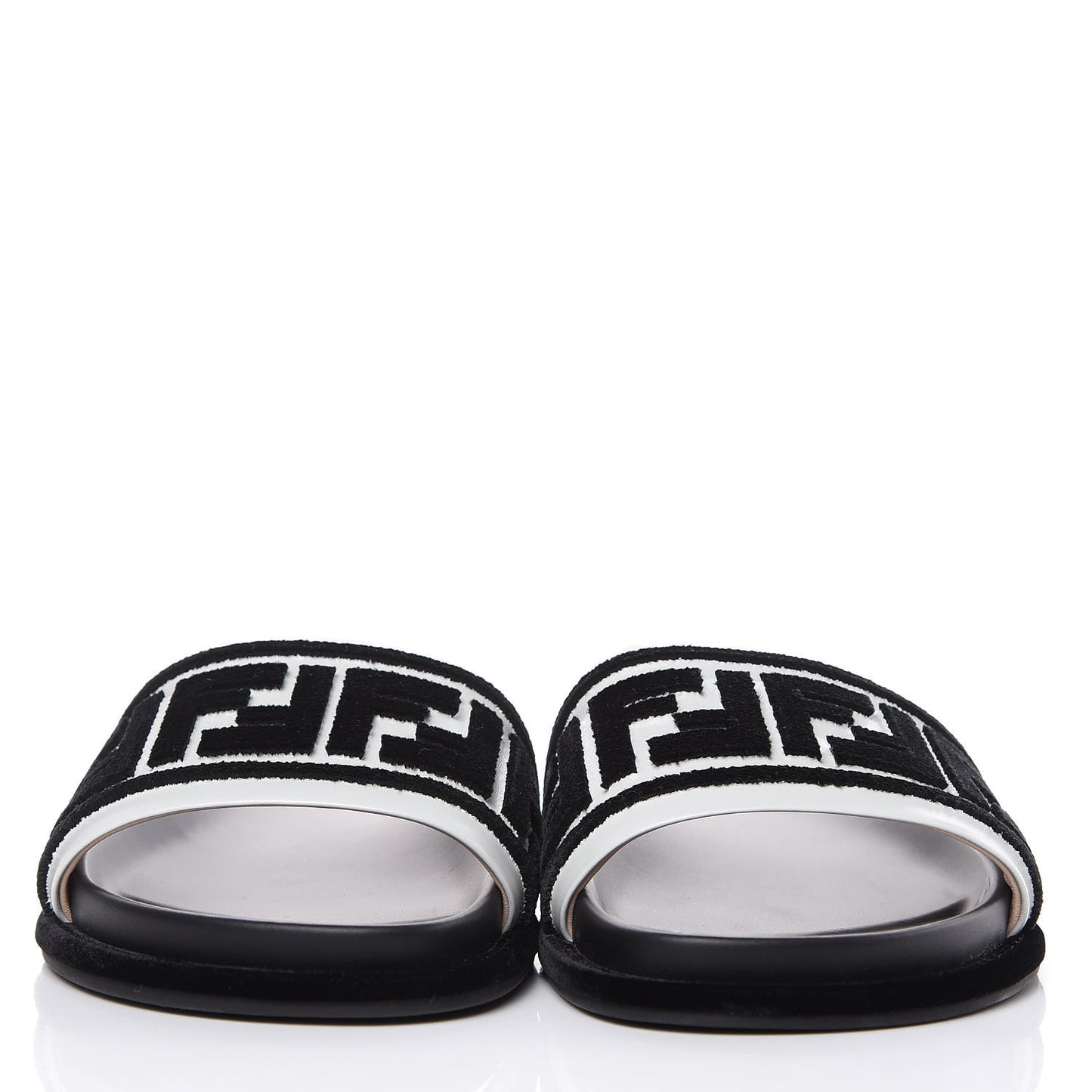 Velvet FF Reloaded Slide Sandals 38.5 Black White
