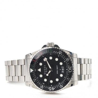 Gucci Stainless Steel 45mm Dive GMT Quartz Watch Black 2 of 5