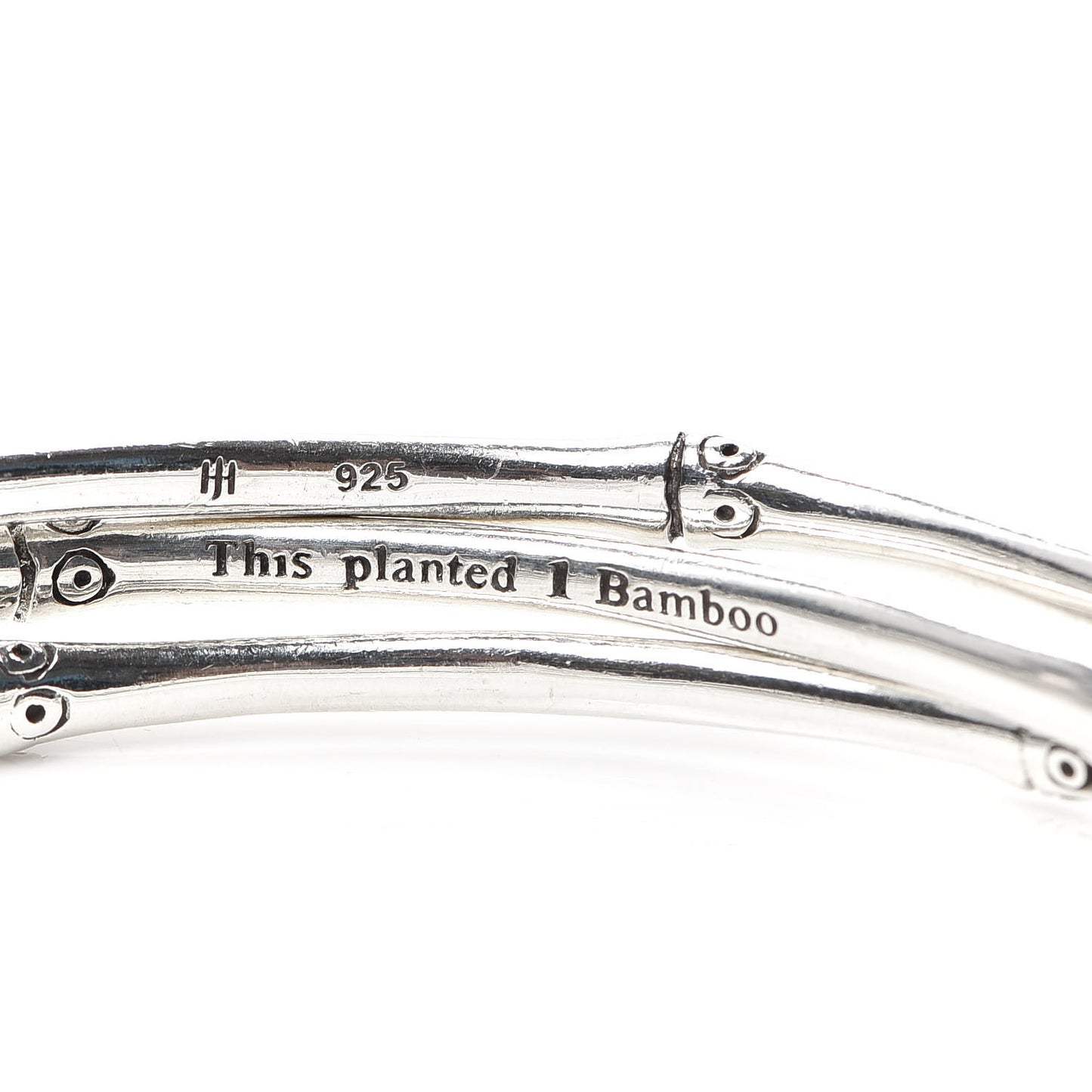 Sterling Silver Bamboo Bangle Bracelet Set of 3