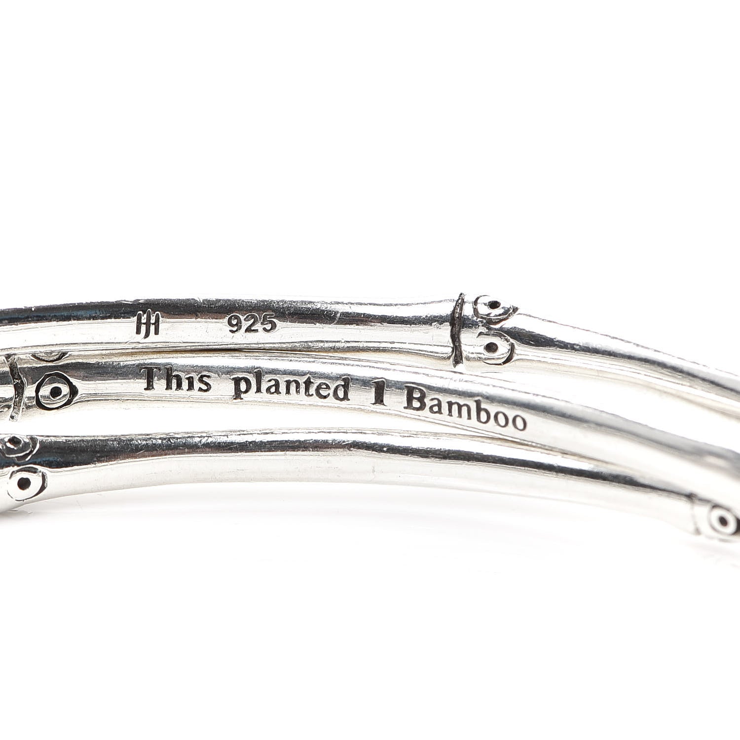 John Hardy Sterling Silver Bamboo Bangle Bracelet Set of 3 4 of 4