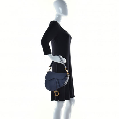 Christian Dior Grained Calfskin Saddle Bag Indigo 3 of 11