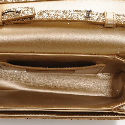 Saint Laurent Glitter Small Lulu Bunny Satchel Gold Silver 5 of 6