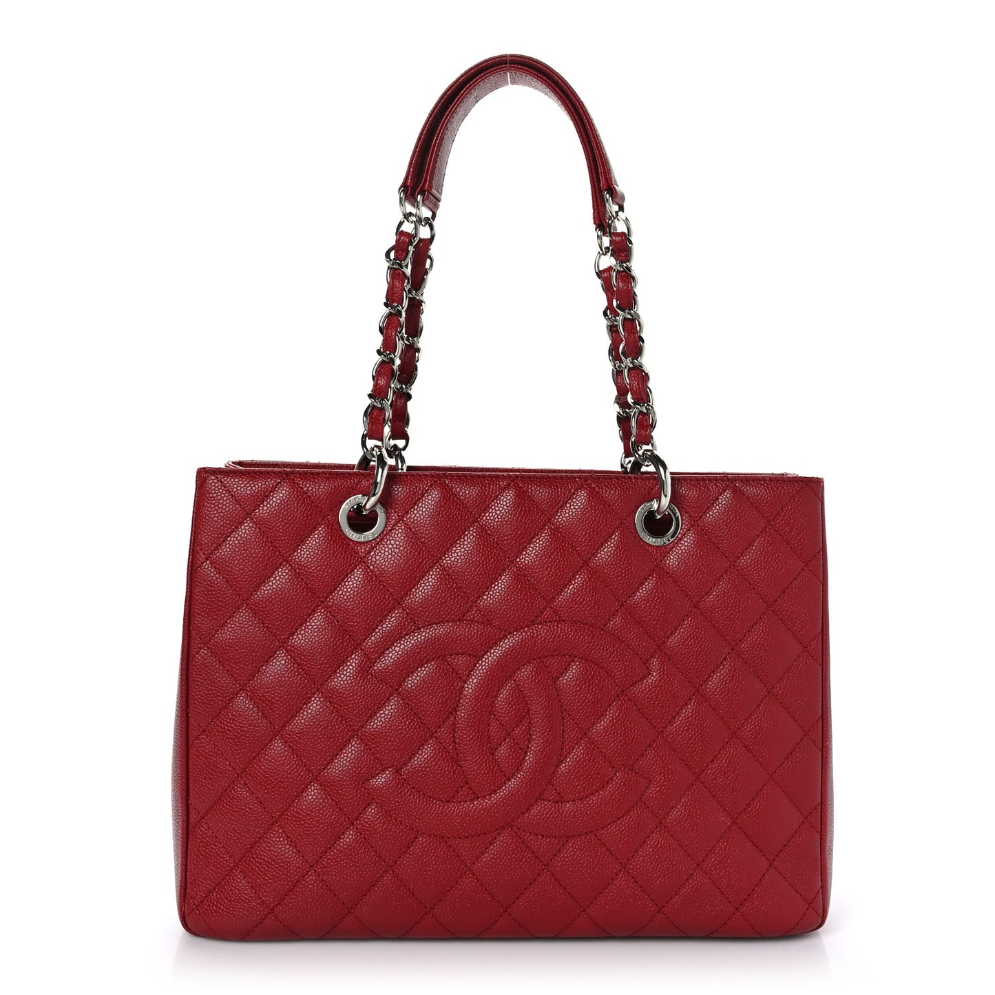Caviar Quilted Grand Shopping Tote GST Red