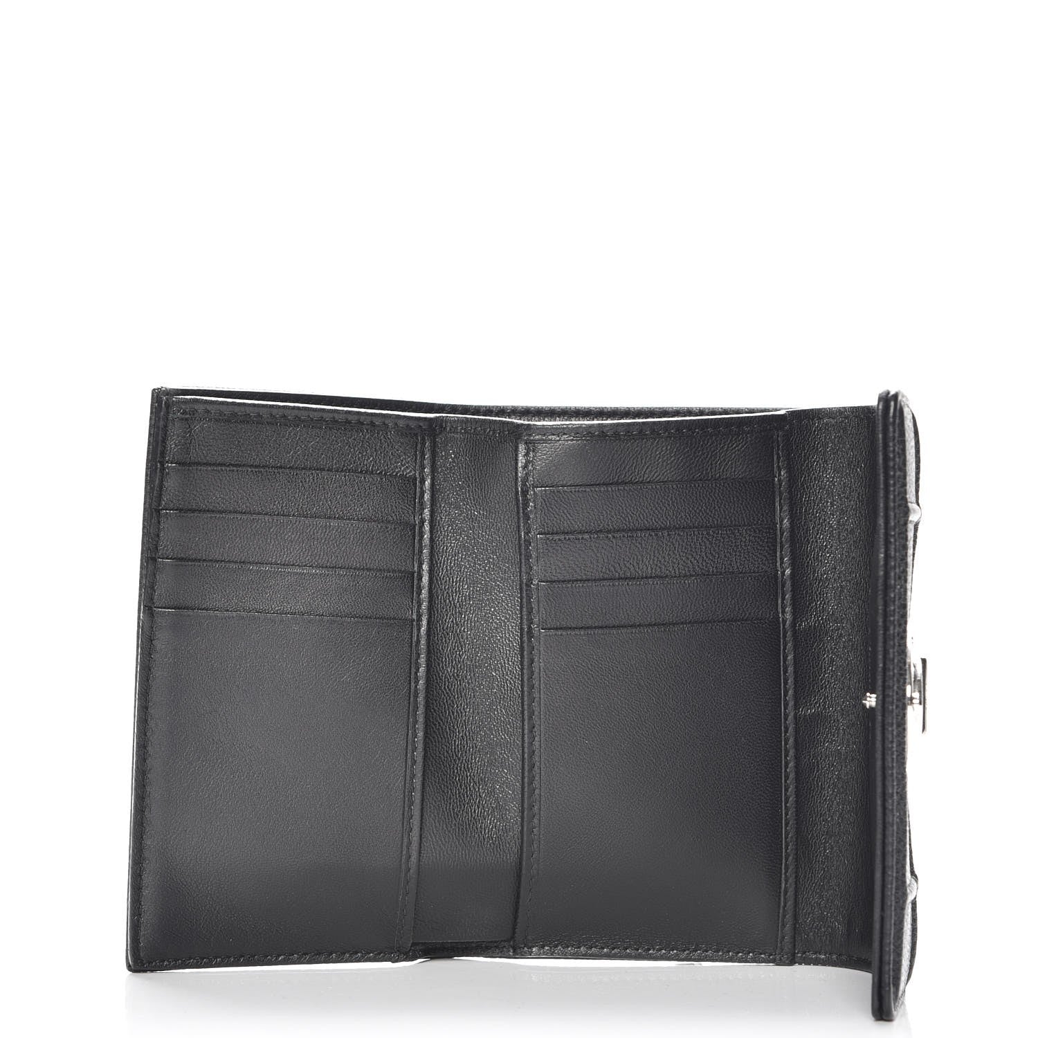 Christian Dior Grained Calfskin Cannage Diorama Elancee Wallet Black 5 of 8