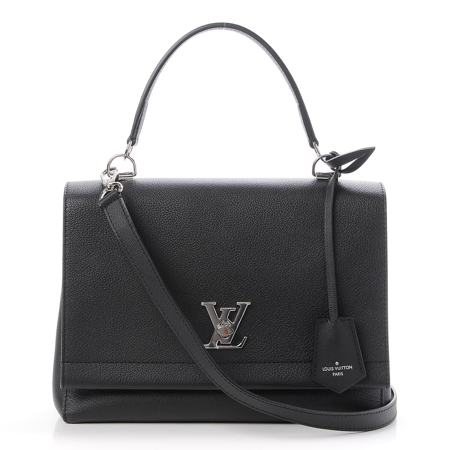 Louis Vuitton Soft Calfskin Lockme II Top Handle Black 1 of 8