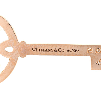 Tiffany 18K Rose Gold Diamond Victoria Round Key Pendant 3 of 4