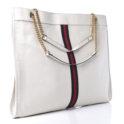 Gucci Calfskin Maxi Rajah Chain Tote White 2 of 8