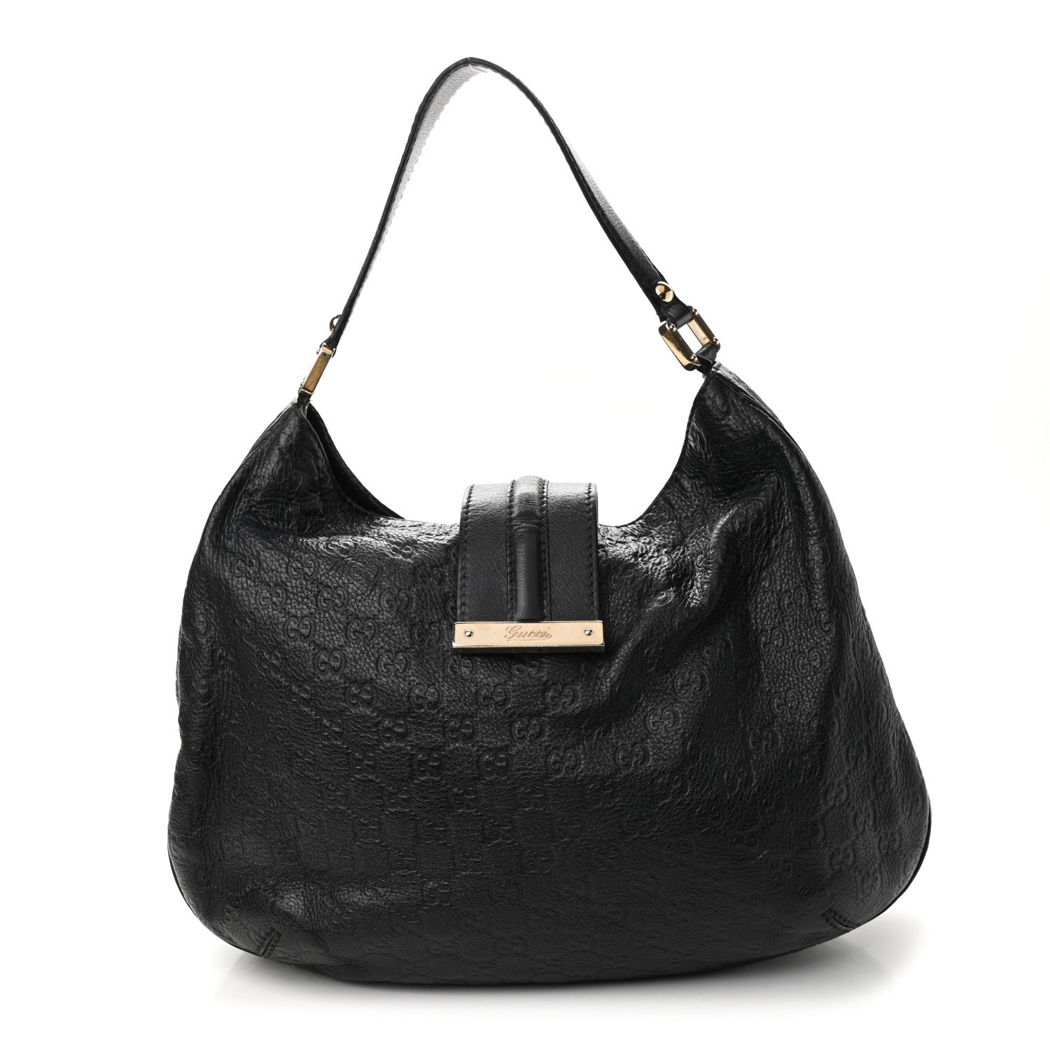 Gucci Guccissima Large New Ladies Web Hobo Black 1 of 12