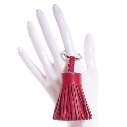 Hermes Milo Lambskin Bi-Color Carmen Tassel Key Holder Bleu de Malte Rubis 2 of 6