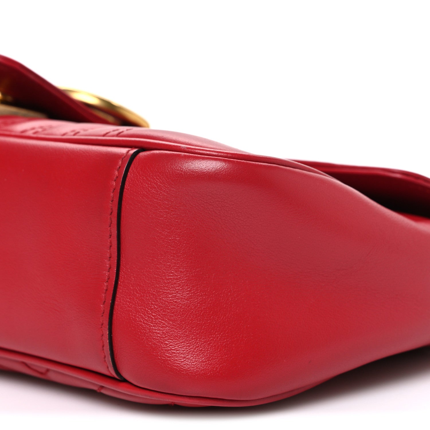 Gucci Calfskin Matelasse Small GG Marmont Shoulder Bag Hibiscus Red 10 of 10