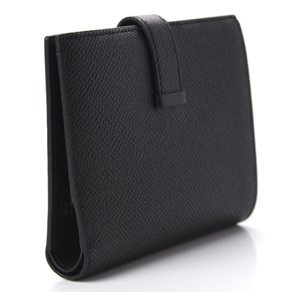 Hermes Epsom Bearn Compact Wallet Black 3 of 12