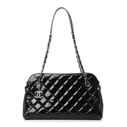 Chanel Patent Quilted Just Mademoiselle Bowling Bag Black 1 of 11