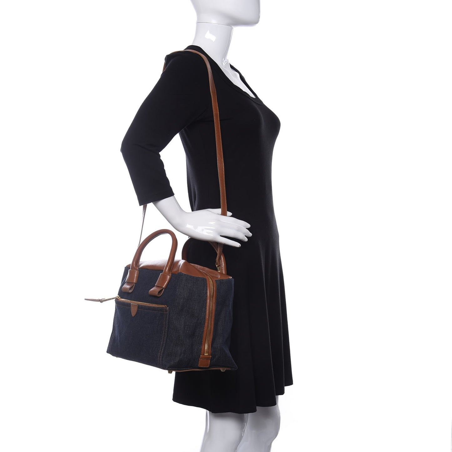 Denim Small Antonia Satchel Blue