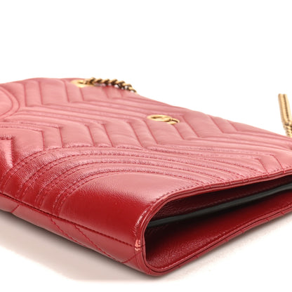 Gucci Azalea Calfskin Matelasse Heart Medium GG Marmont Slim Shoulder Bag Romantic Cerise 10 of 12