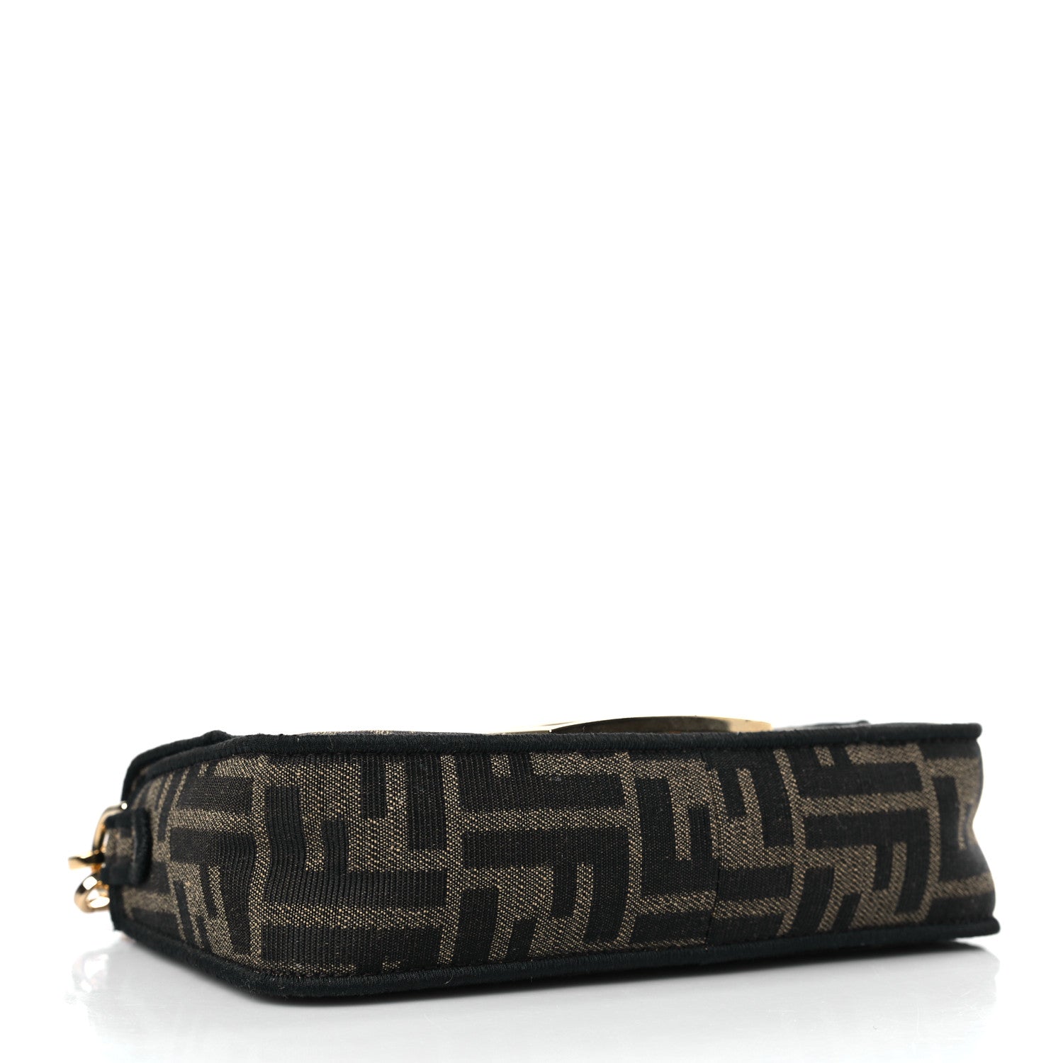 Fendi Fabric Jacquard FF 1974 Mini Baguette Tobacco Moro Black 4 of 8